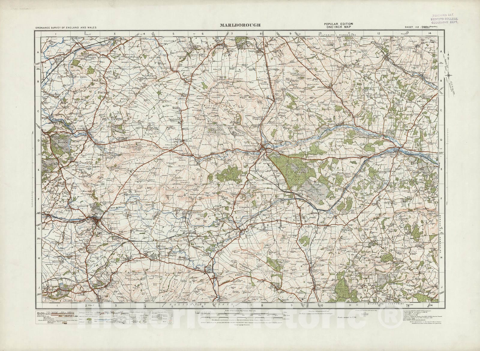 Historic Map : Sheet 112. Marlborough. 1913 - Vintage Wall Art