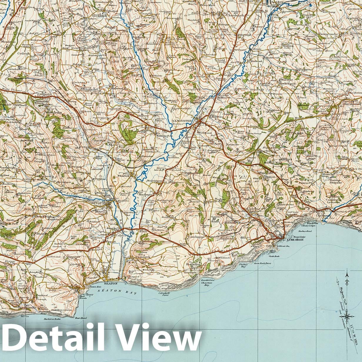 Sidmouth & Bridport, England - Plate No. 139, 1914 Ordnance Survey Map