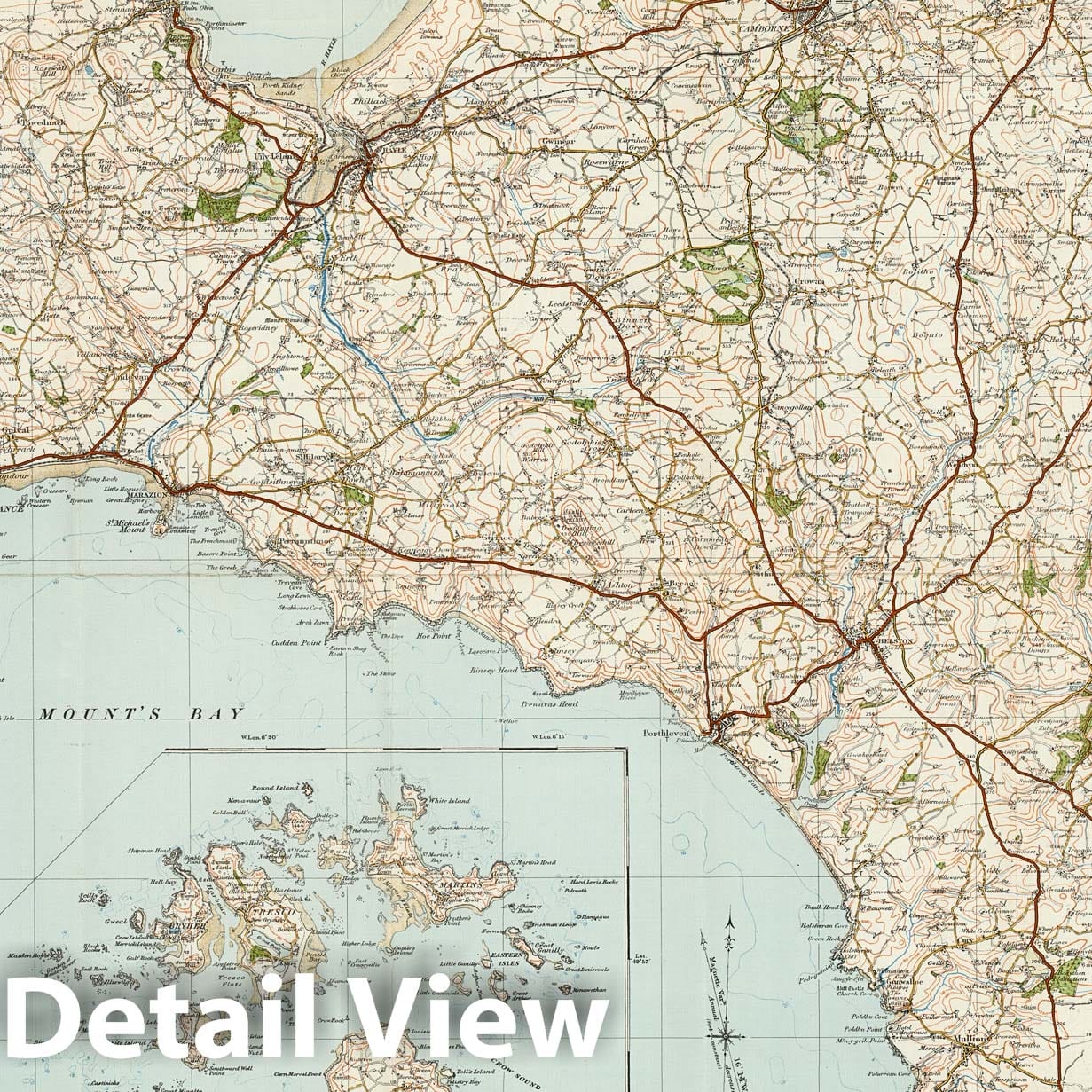 Land's End & Lizard, England - Plate No. 146, 1913 Ordnance Survey Map