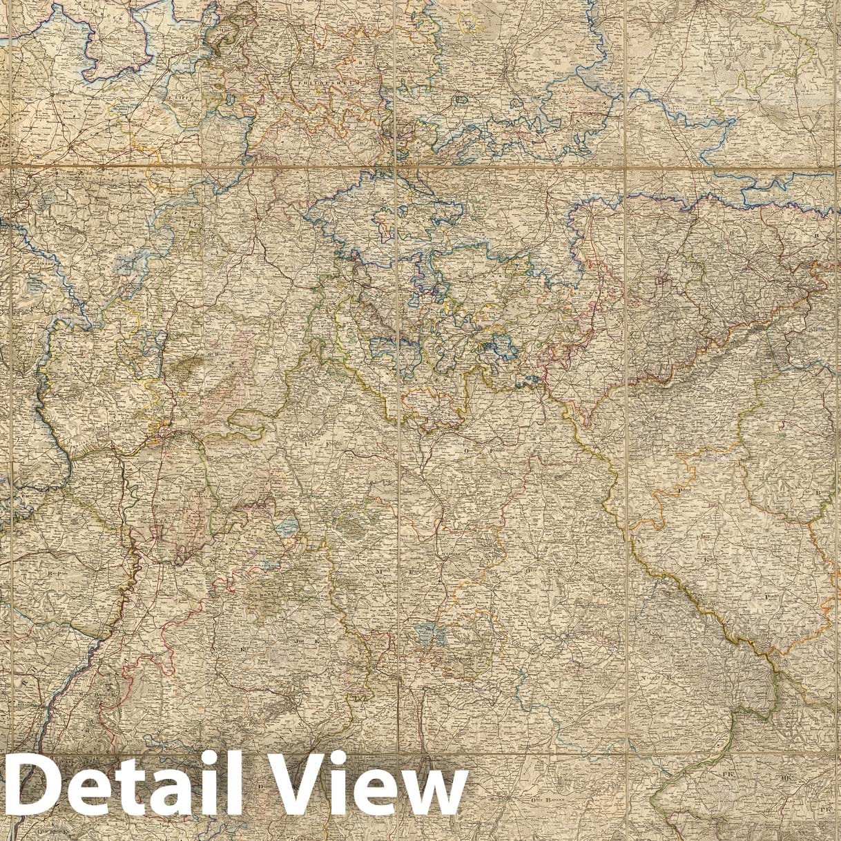 Germany, Netherlands, Belgium, Switzerland 1853 Historical Map Print