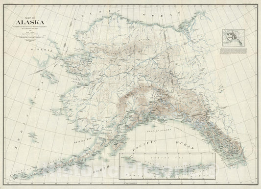 Historic Map : Alaska. 1904 - Vintage Wall Art