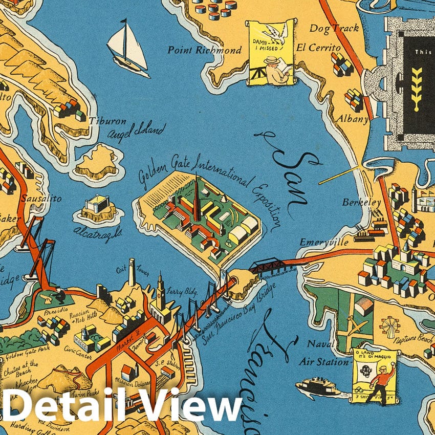 Historic Map - Our (San Francisco) Bay and Bridges. 1939 - Vintage Wall Art