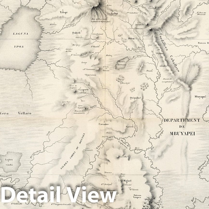 Southern Paraguay - Military Map, 1861 - Historical Topographic Map Print