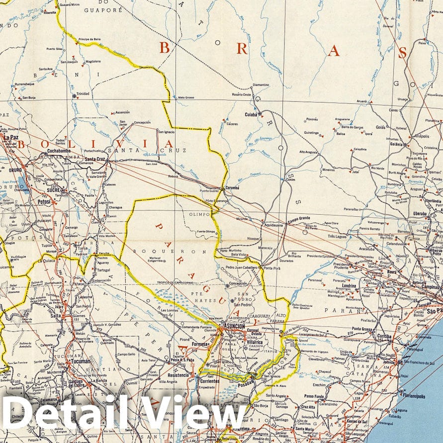 Historic Map : Advertisement, Mapa turistico de America del Sur, 1953 - Vintage Wall Art