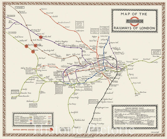 Historic Map : Map of the underground railways of London, 1923 v2