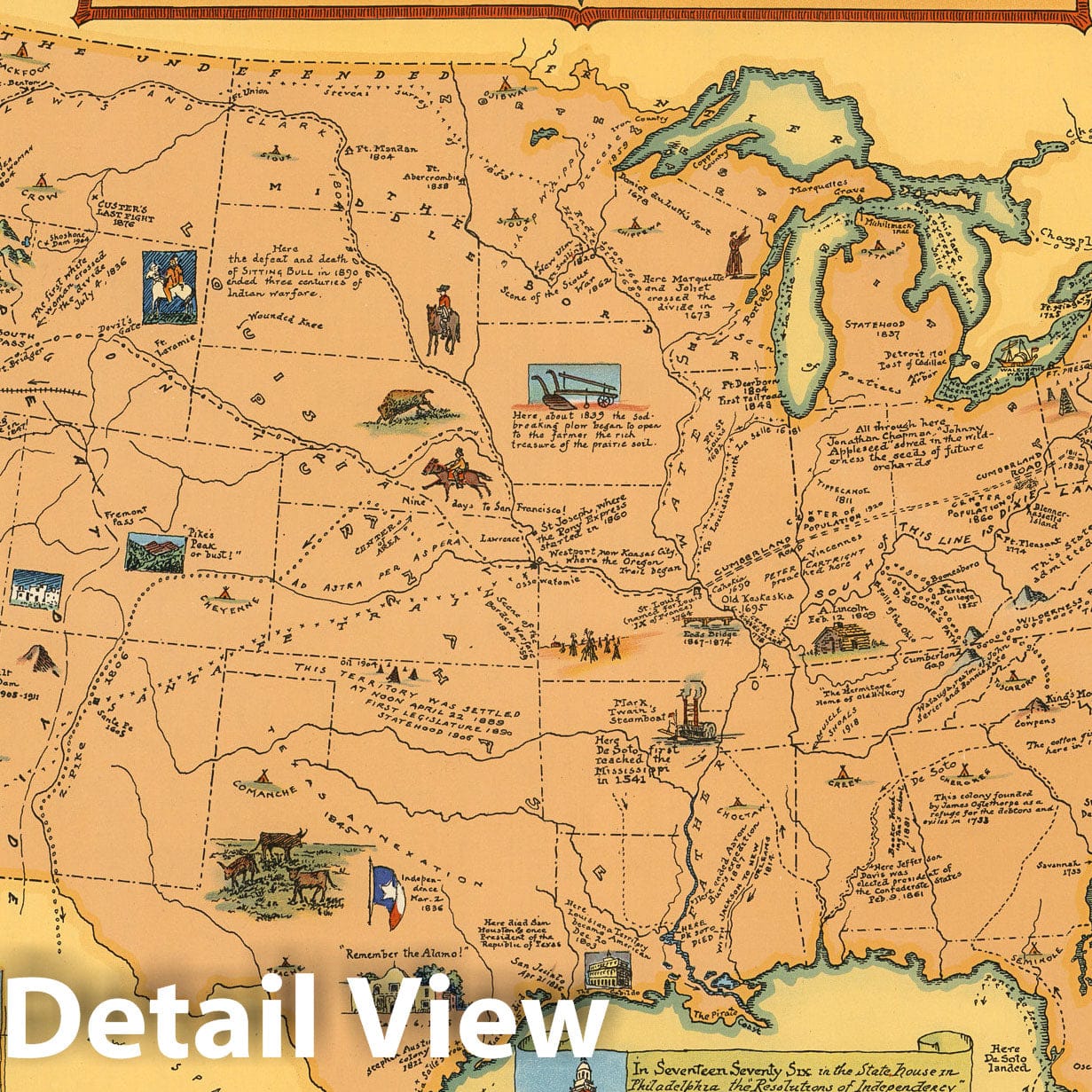 United States - Pictorial Map, 1926 - Historical Map Print