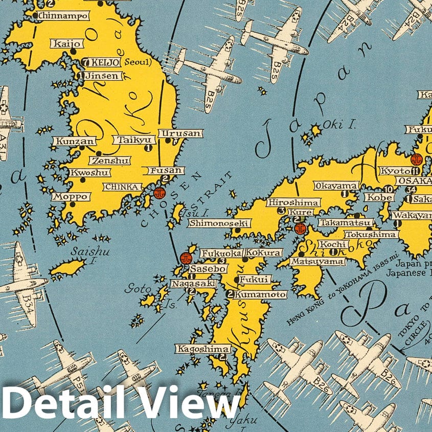 World War II: Japan - Pictorial Map, 1942 - Historical Map Print
