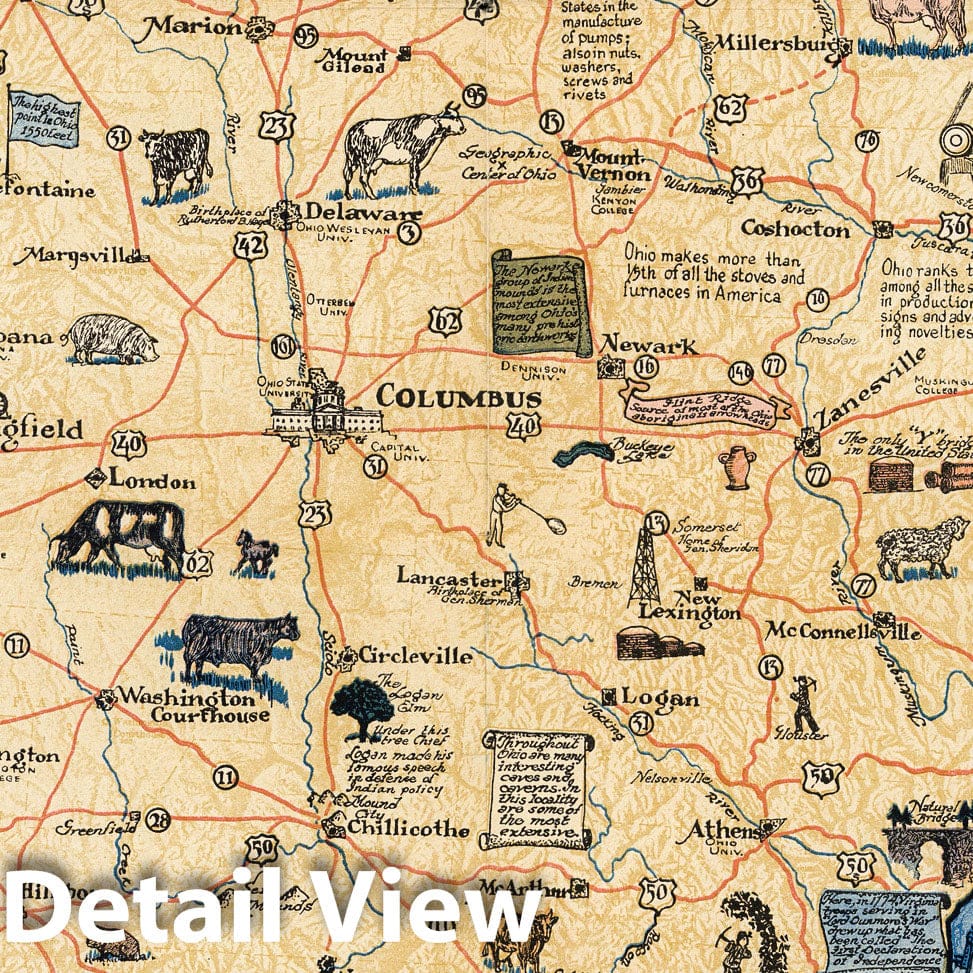 Ohio - Pictorial Map, 1933