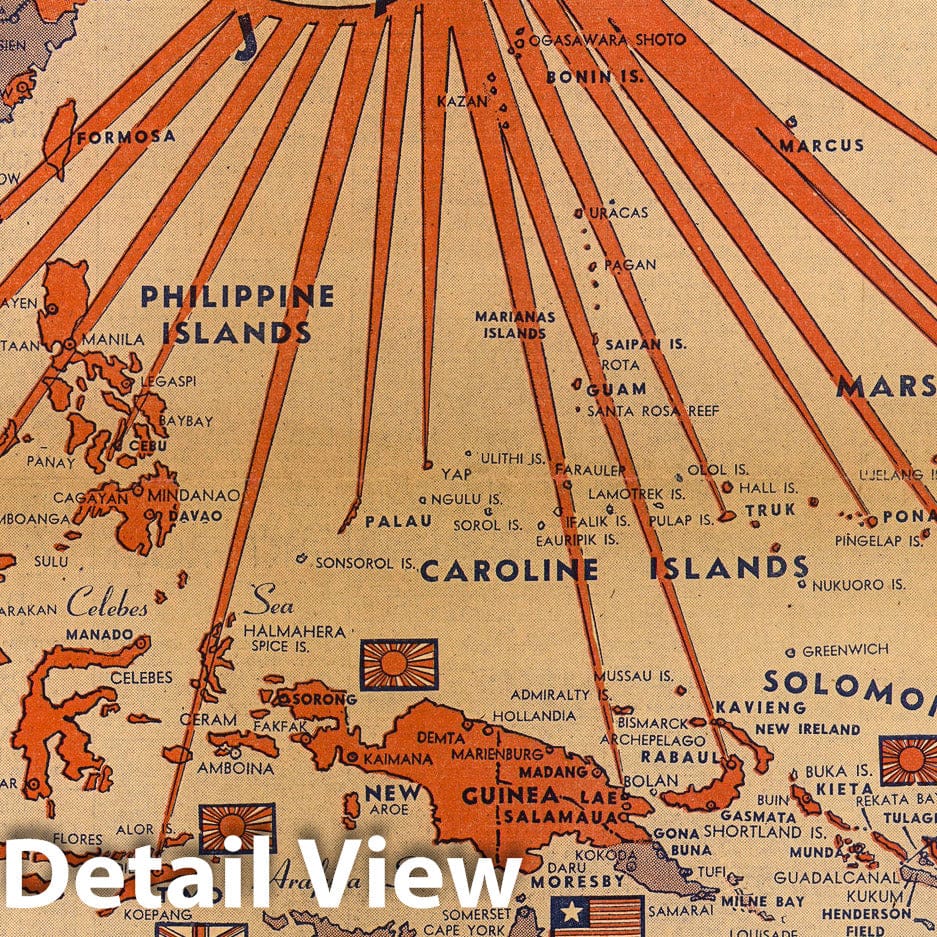 World War II: Routes to Japan - Pictorial Map, 1943