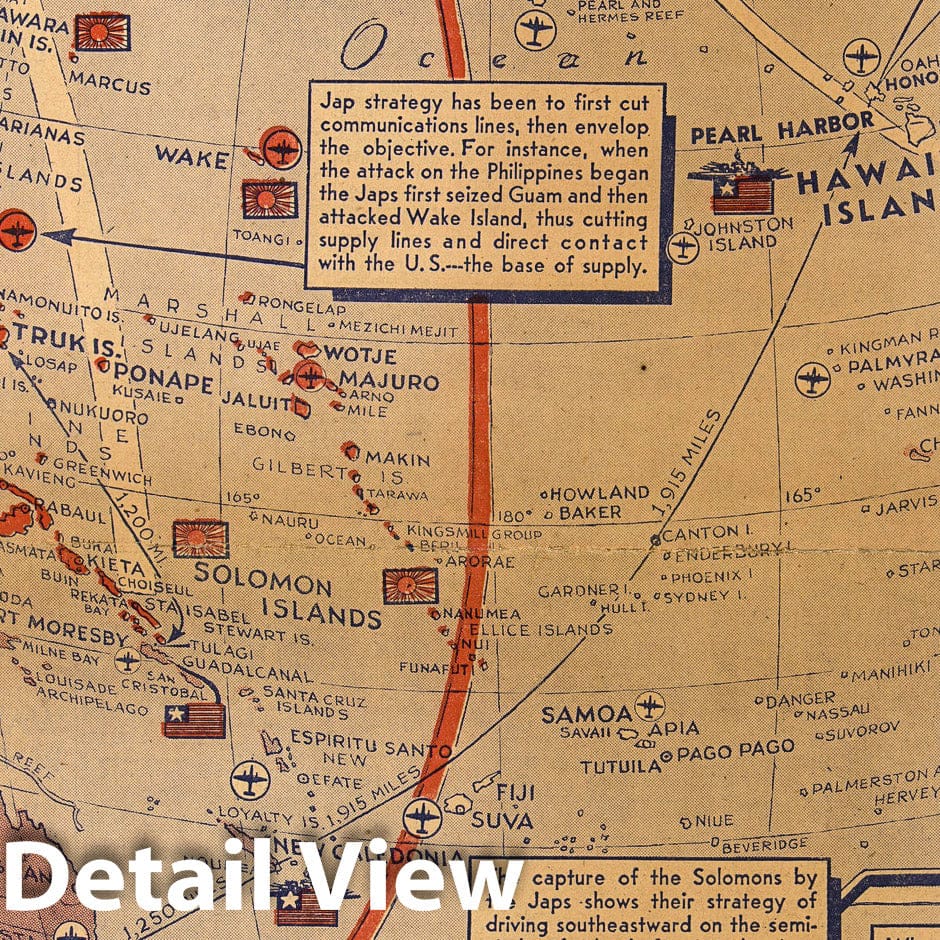 World War II: Pacific Theater - Pictorial Map, 1942