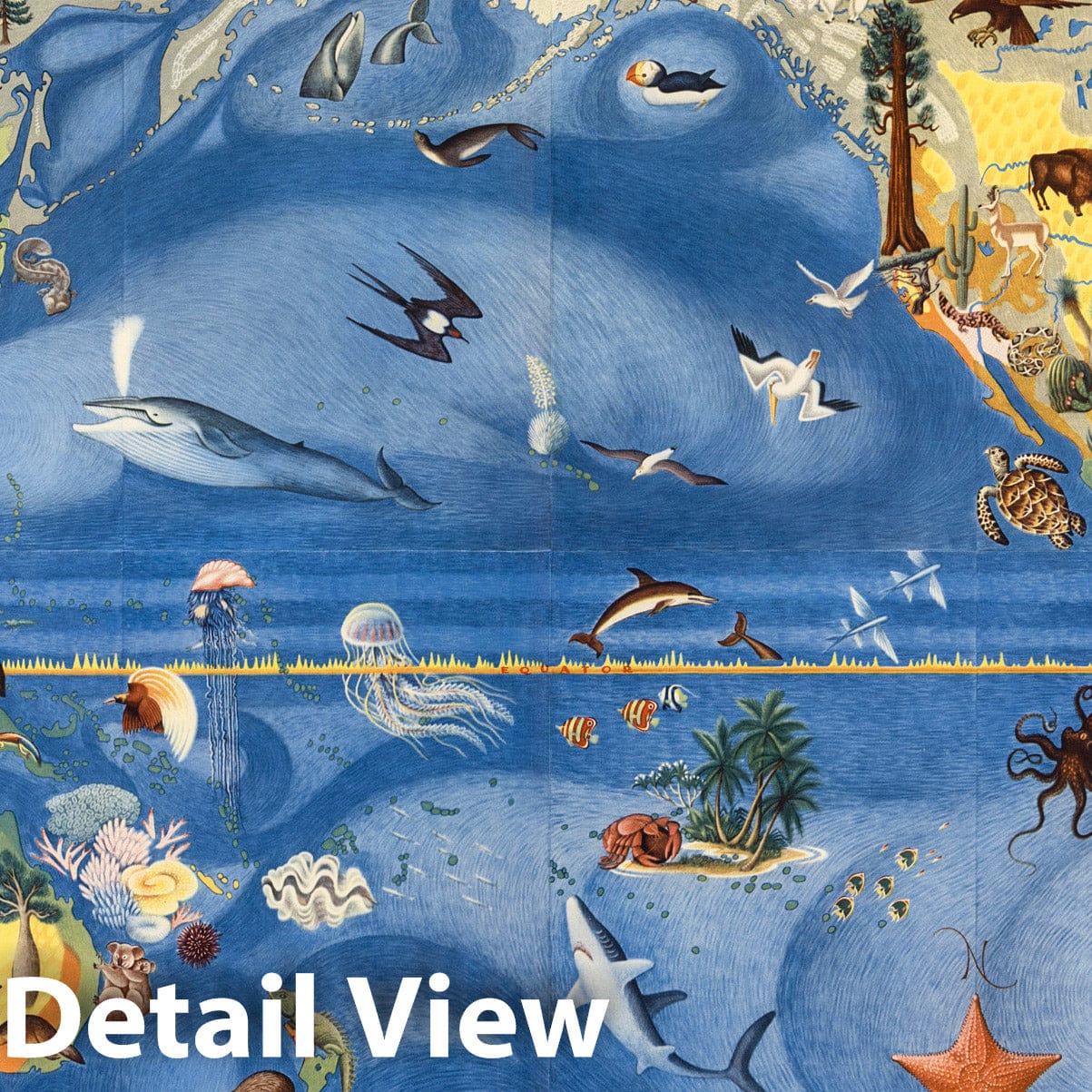 Pacific Region - Pictorial Map, 1940 - Historical Map Reproduction