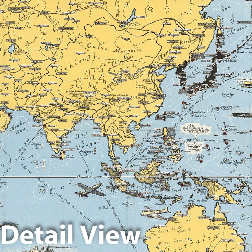 World War II: Allied and Axis Holdings - Pictorial Map, 1942