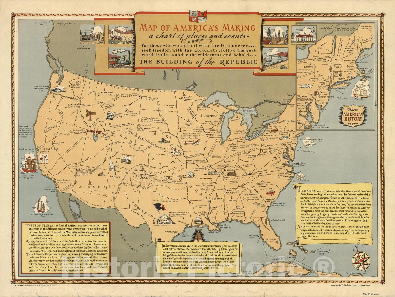Historic Map : Map of America's making, 1939 - Vintage Wall Art