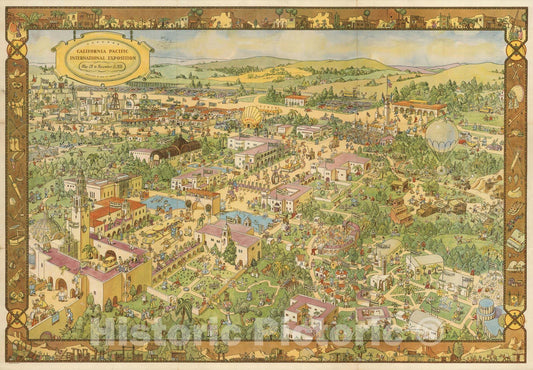 Historic Map : California Pacific International Exposition. 1935 - Vintage Wall Art