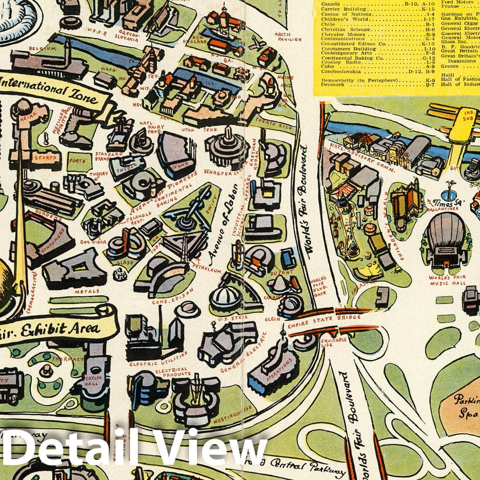 New York World's Fair Pictorial Map, 1939 - Historical Map Print