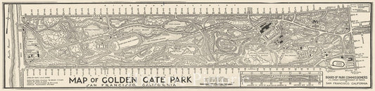 Historic Map : Golden Gate Park, San Francisco, California., 1947, Vintage Wall Decor
