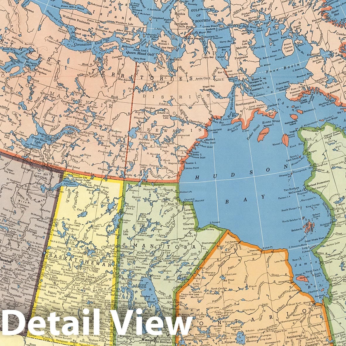 Historic Map : Case Map, Hammond's Canada. 1957 - Vintage Wall Art