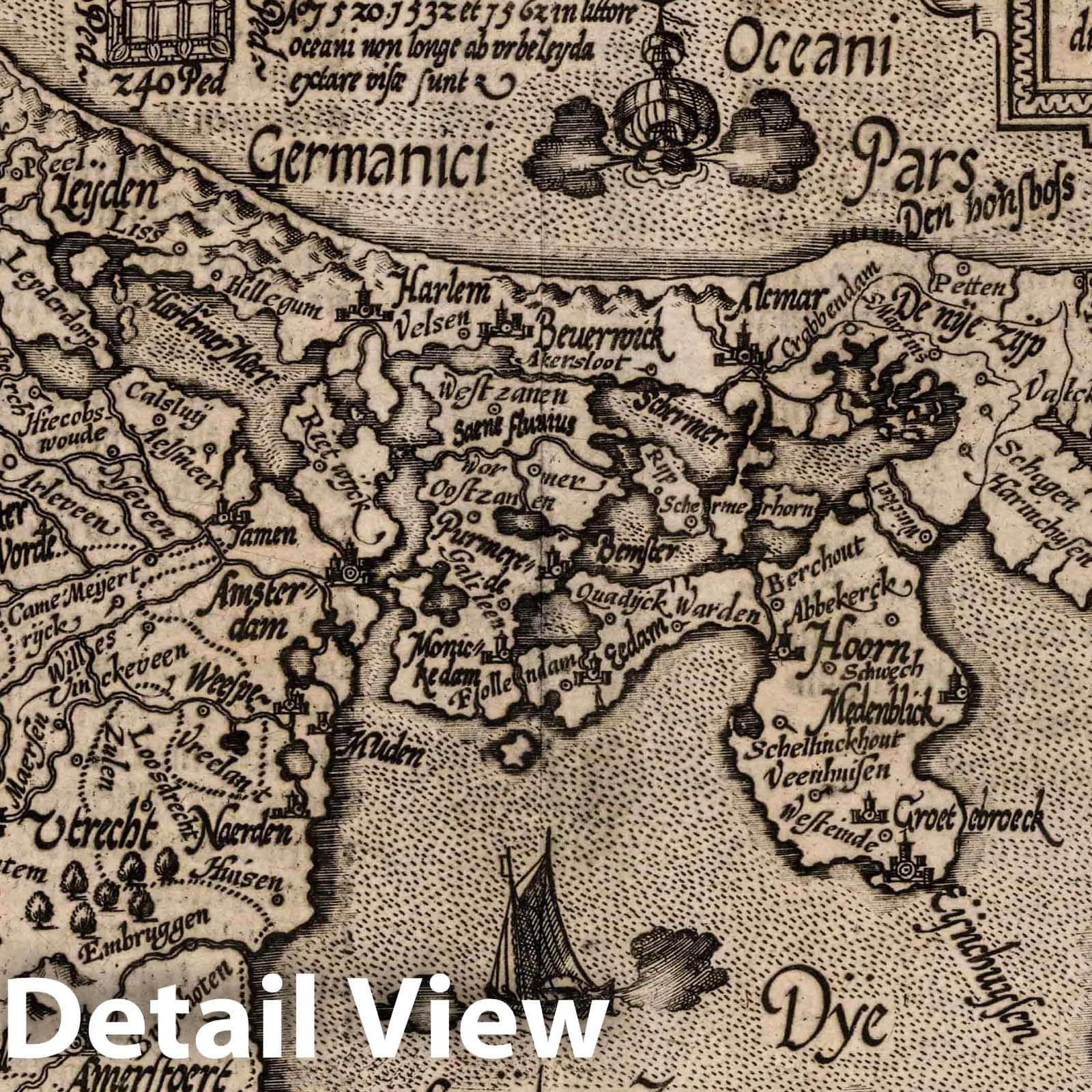 Holland 1600 Historical Map Print