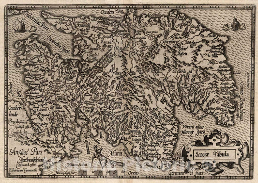 Historic Map : Scotland,53. Scotiae Tabula. 1600 , Vintage Wall Art