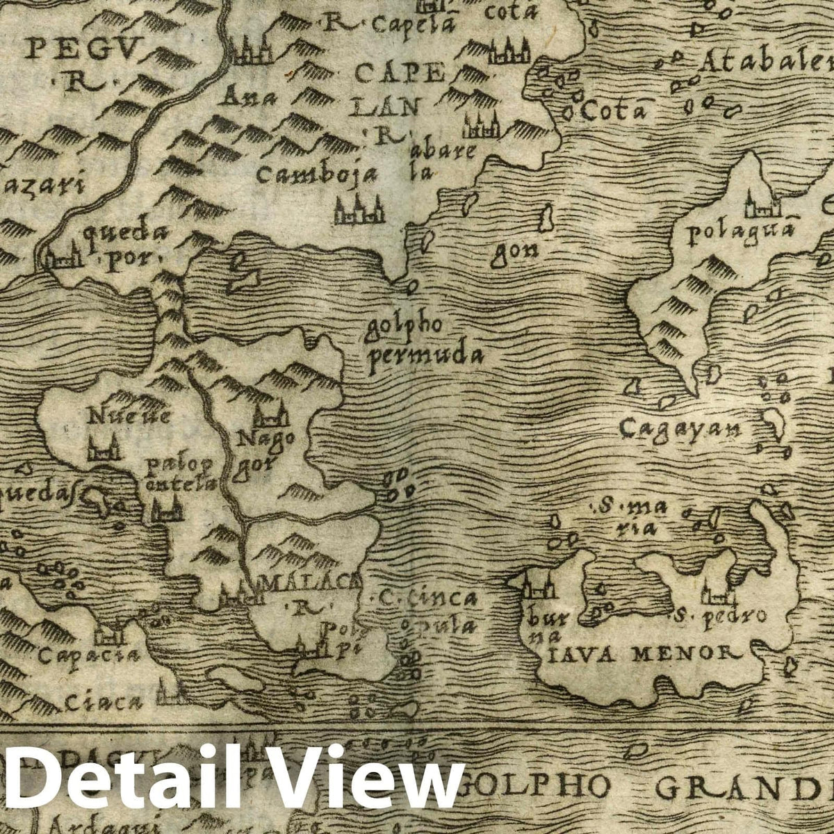 India and Southeast Asia - Route Map, 1548 - Ptolemeo Atlas Print