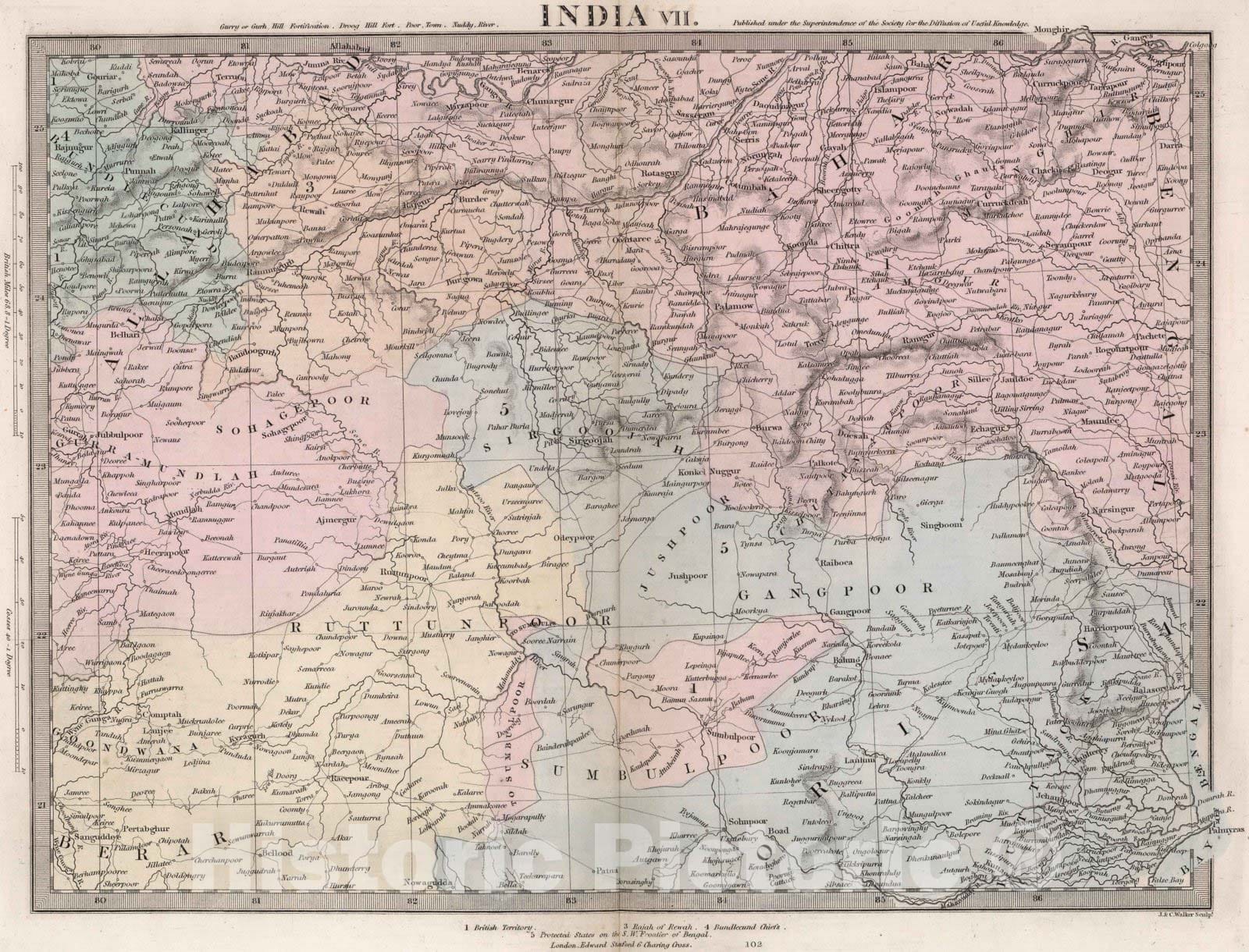 Historic Map : India,India VII 1856 , Vintage Wall Art