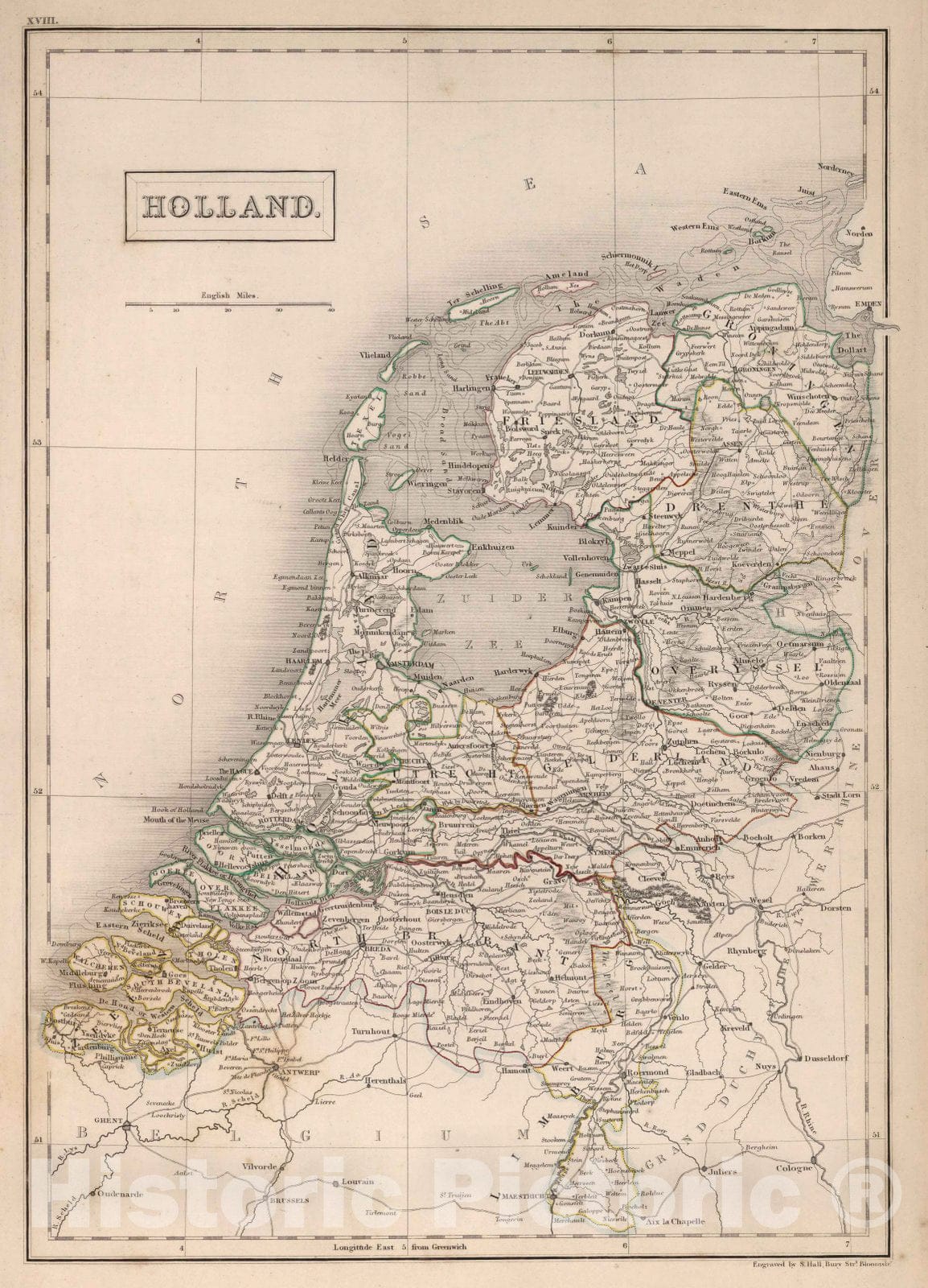 Historic Map - World Atlas Map, Holland. 1841 - Vintage Wall Art