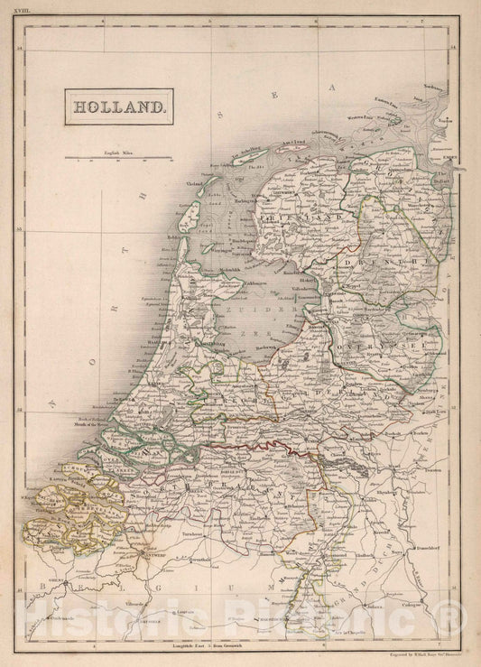 Historic Map - World Atlas Map, Holland. 1841 - Vintage Wall Art