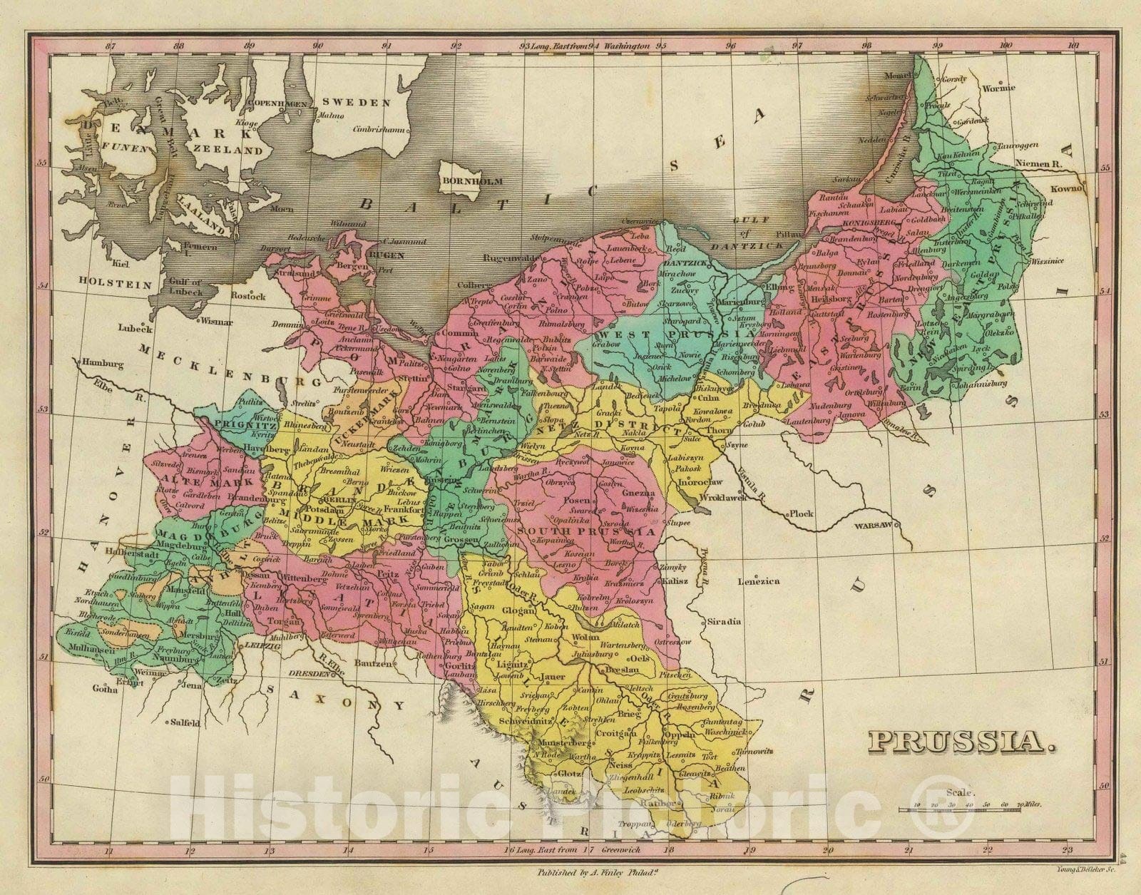 Historic Map : Classical Atlas Map, Prussia. 1831 - Vintage Wall Art