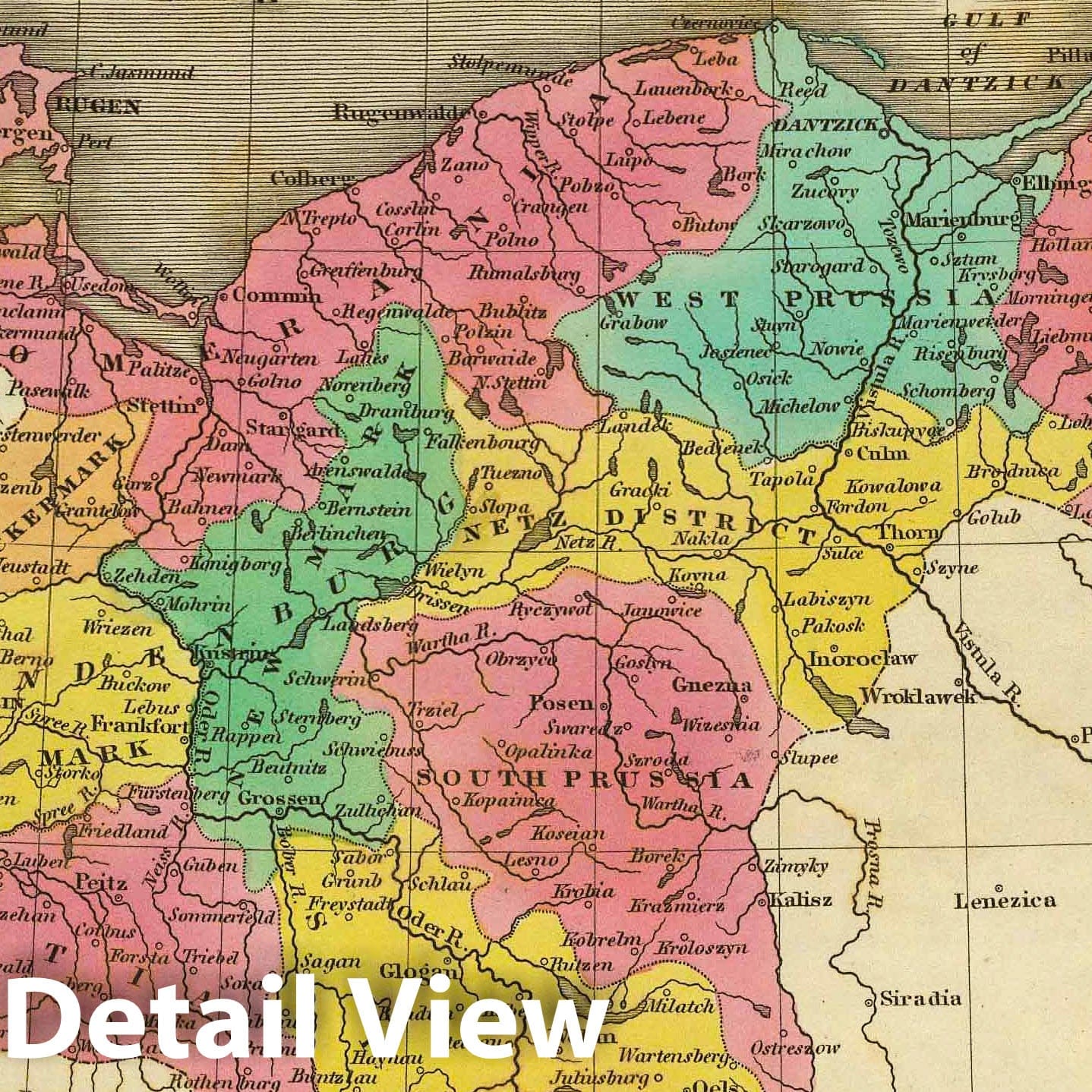 Prussia, Germany 1831 - Historical Map Print from Finley's Atlas