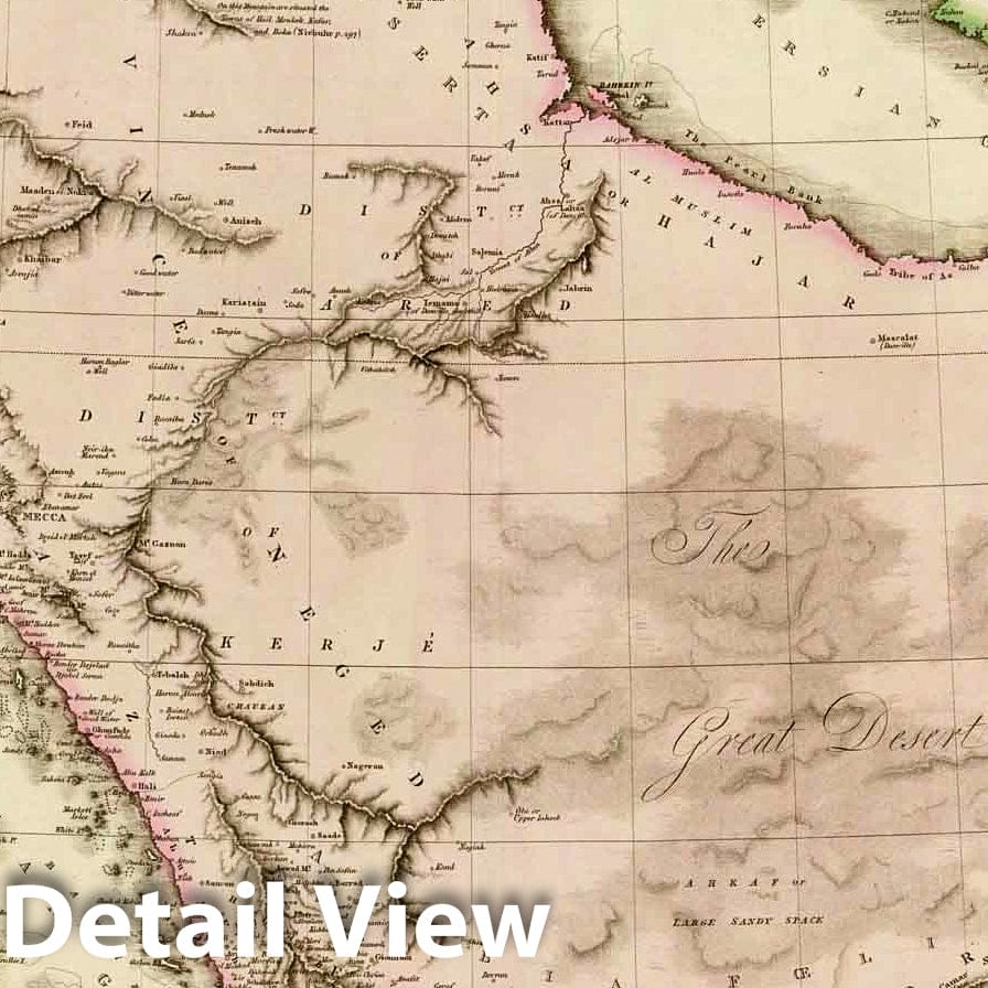 Arabia, 1813 - Historical Map Print from Pinkerton's Atlas