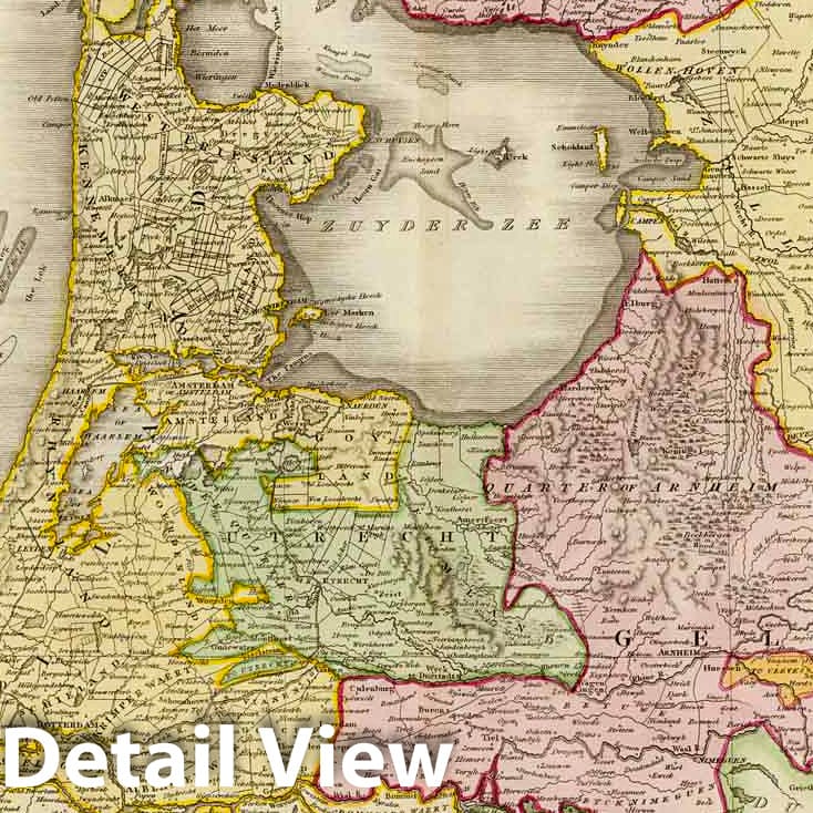 Netherlands, 1811 - Historical Map Print from Pinkerton's Modern Atlas