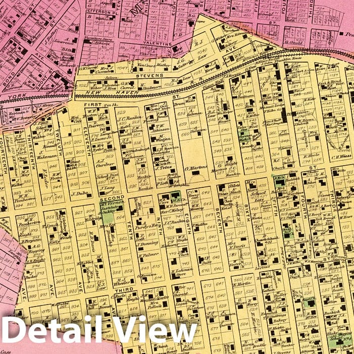 Historic Map : Mount Vernon (Westchester County, N.Y.), New York, County Atlas Map, Mt. Vernon, N.Y. 1868 , Vintage Wall Art