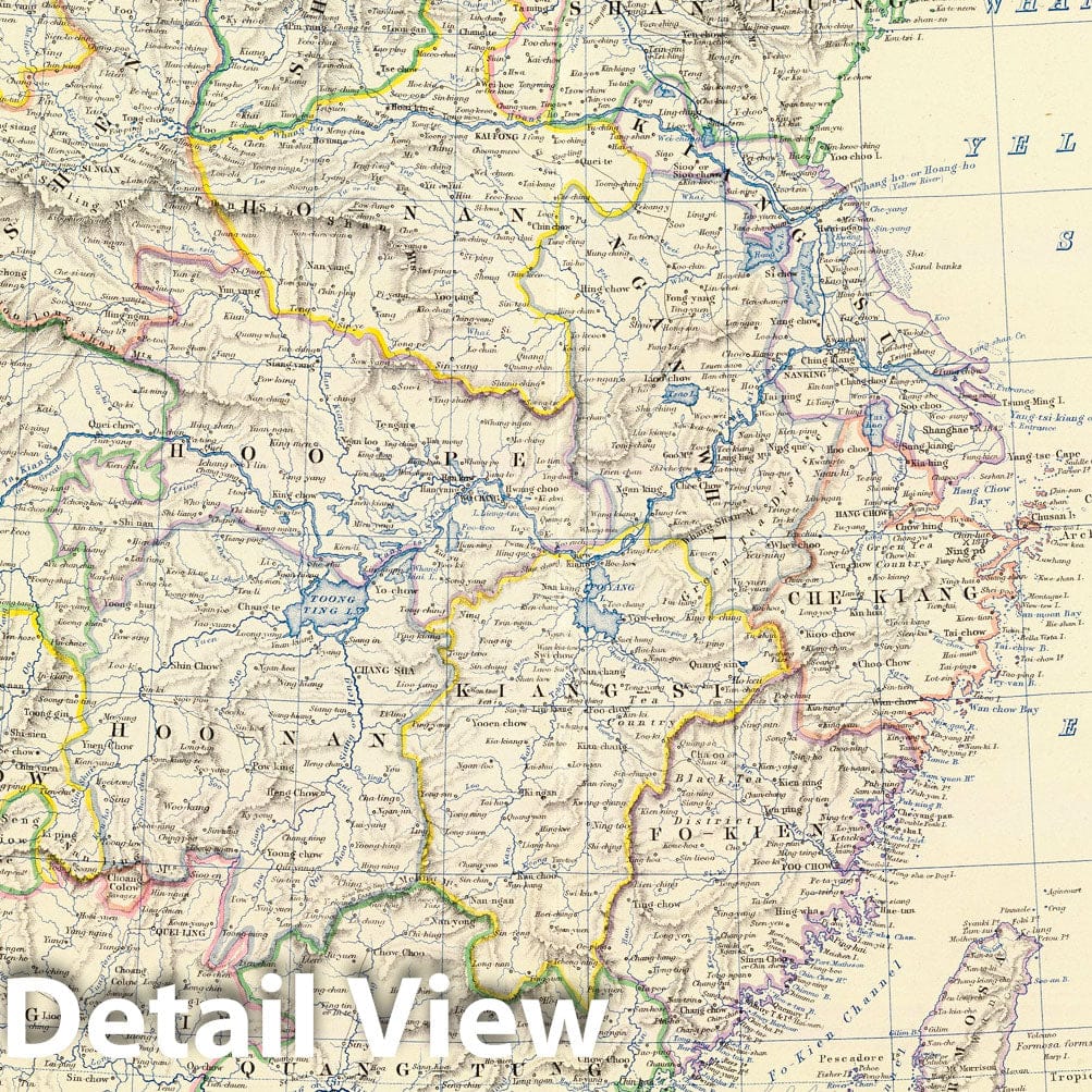China and Japan - Boundary Map, 1861 - Historical Map Print