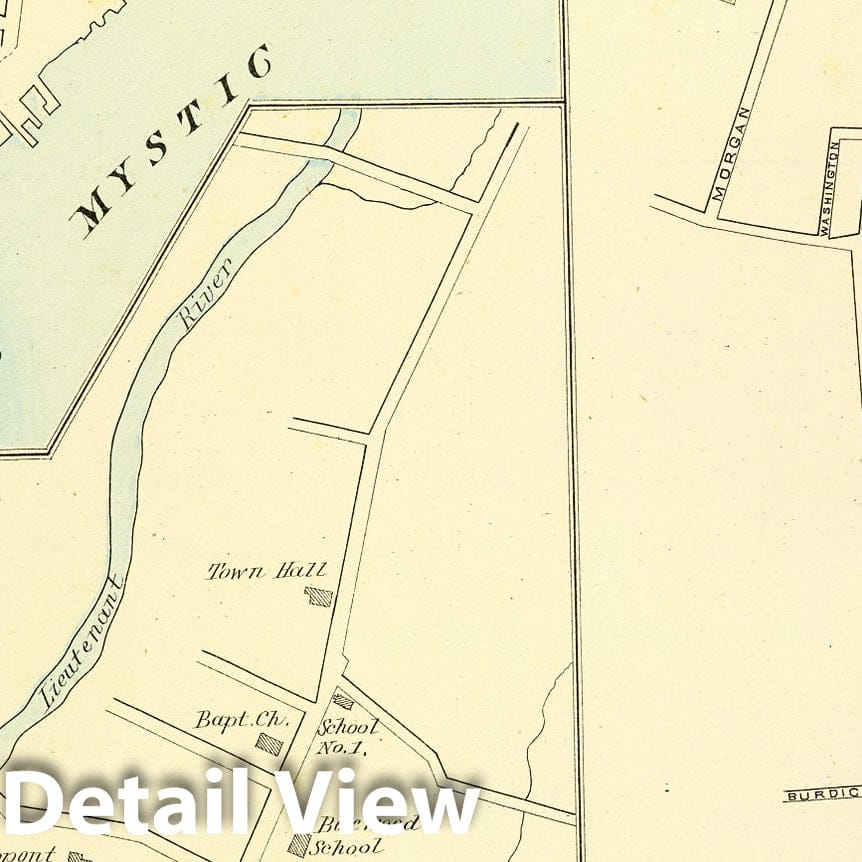 Historic Map : State Atlas Map, Pawcatuck, Noank, Lyme. 1893 - Vintage Wall Art