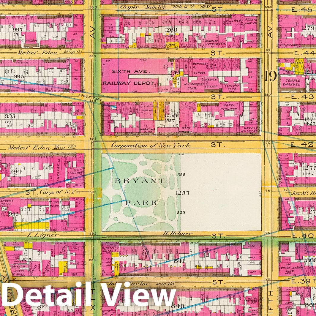 Manhattan, New York - Fire Insurance Map, 1891 - Historical Map Print