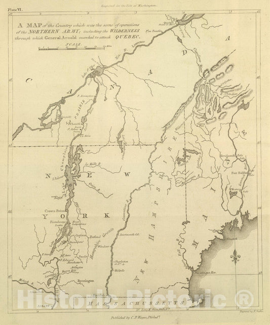 American Revolution: Quebec and Northern Campaign - Military Map, 1807