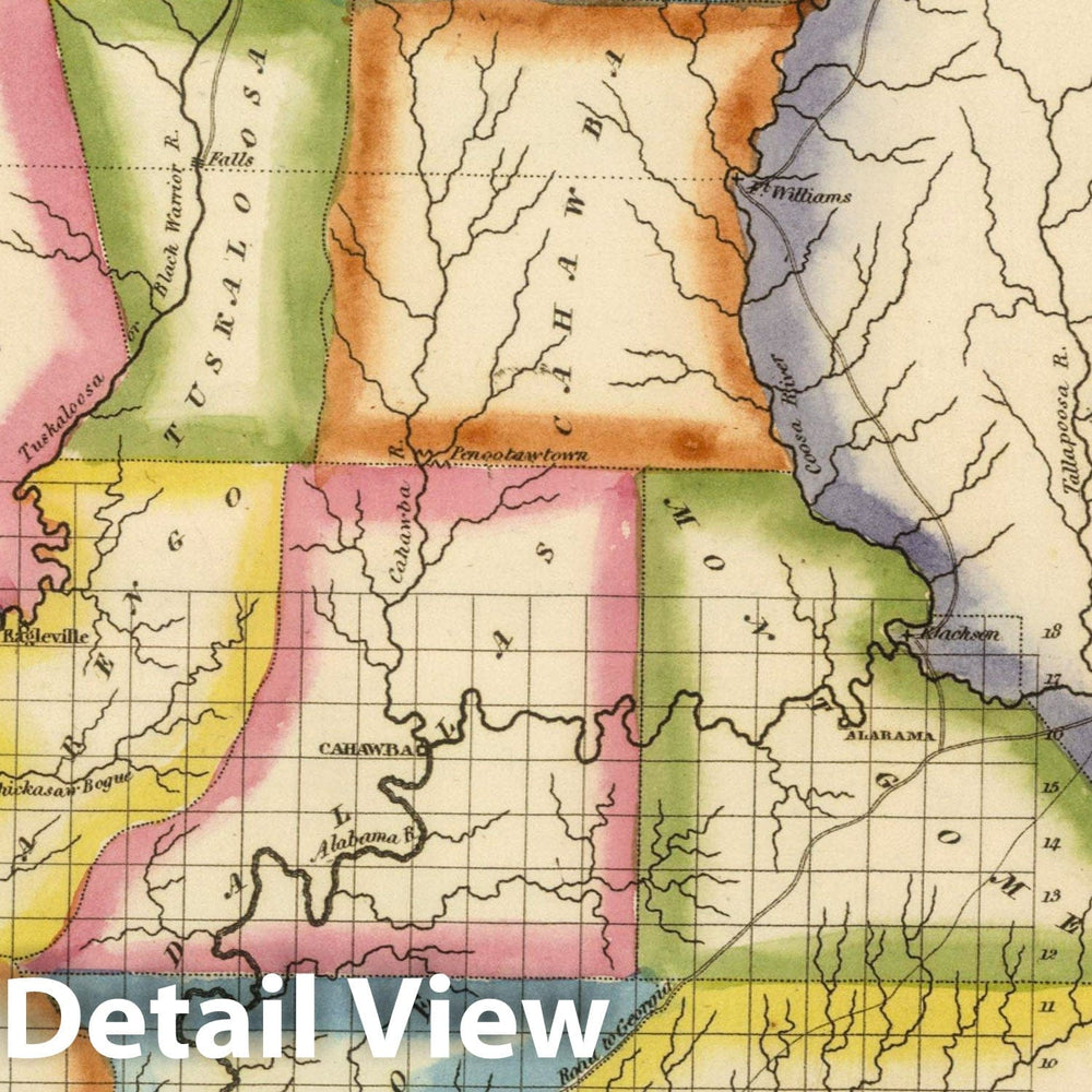 Historic Map : World Atlas Map, Alabama. 1822 - Vintage Wall Art