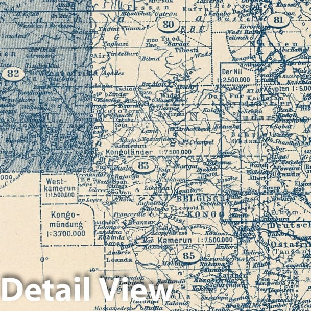 West Africa, 1925 - Stieler's Atlas Historical Map Print
