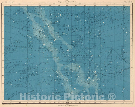 Historic Map : Plate 18. Maps of the Stars. No. 4, 1869 - Vintage Wall Art