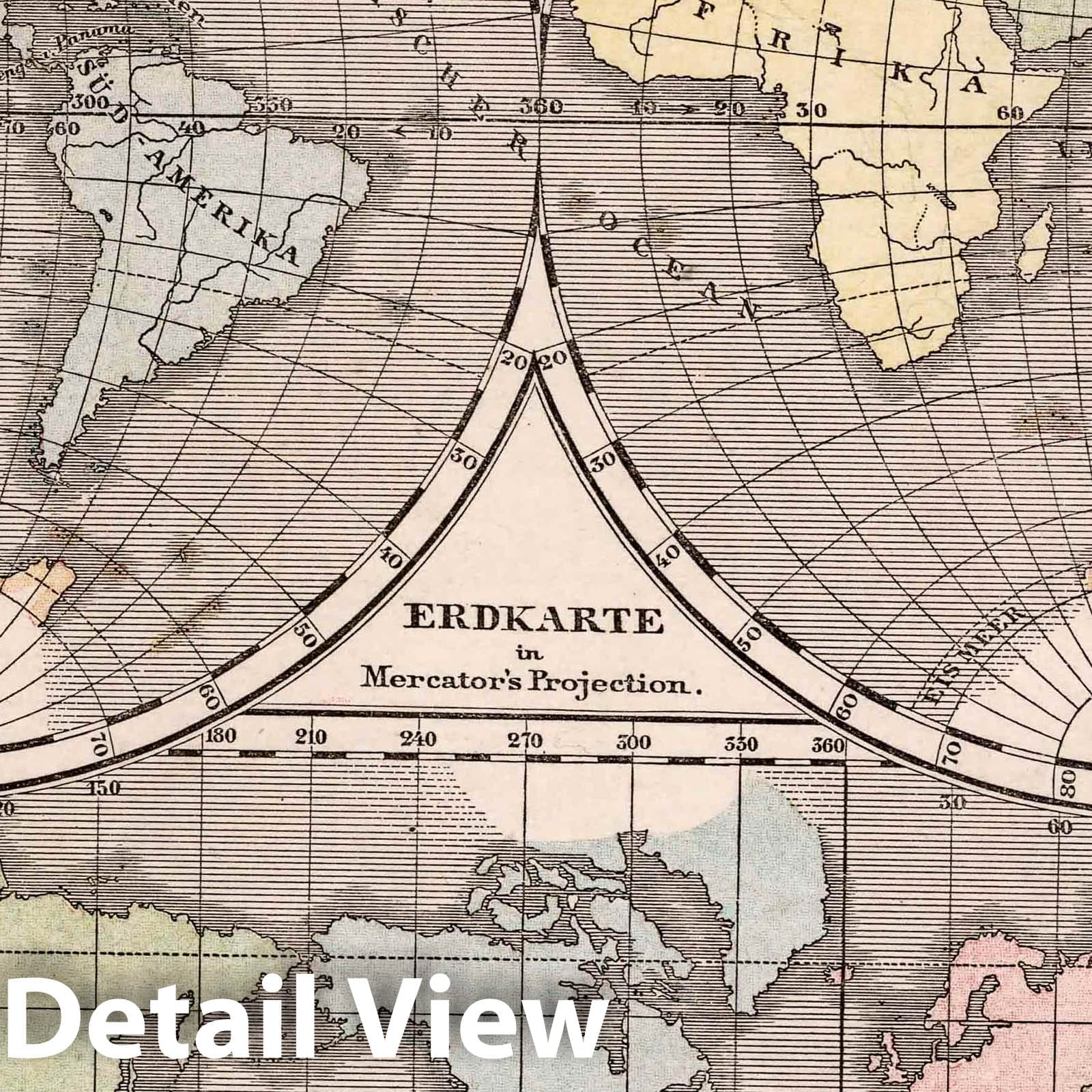 World Map 1872 - Historical Map Reproduction