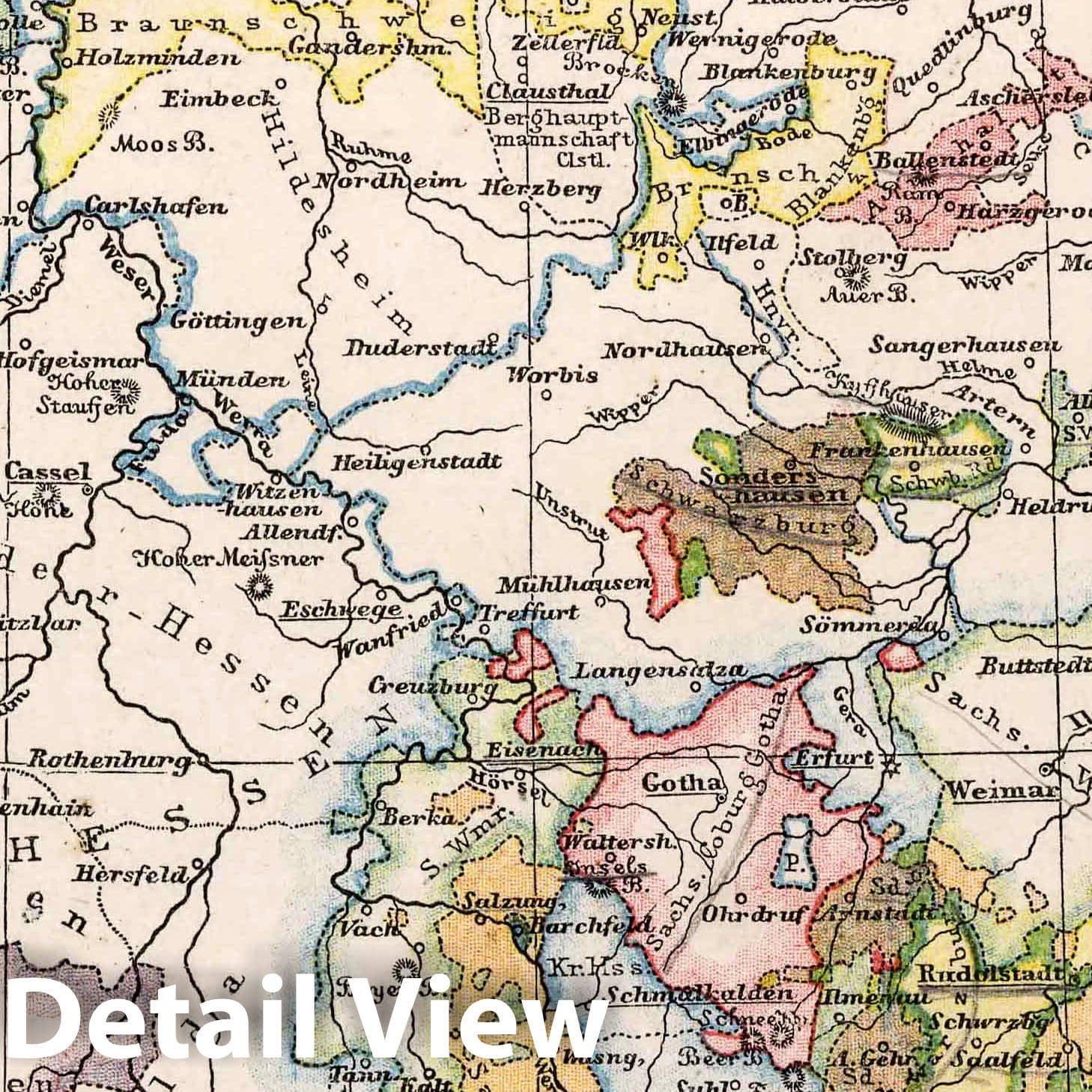 North Central Germany, 1872 - Historical Map Print