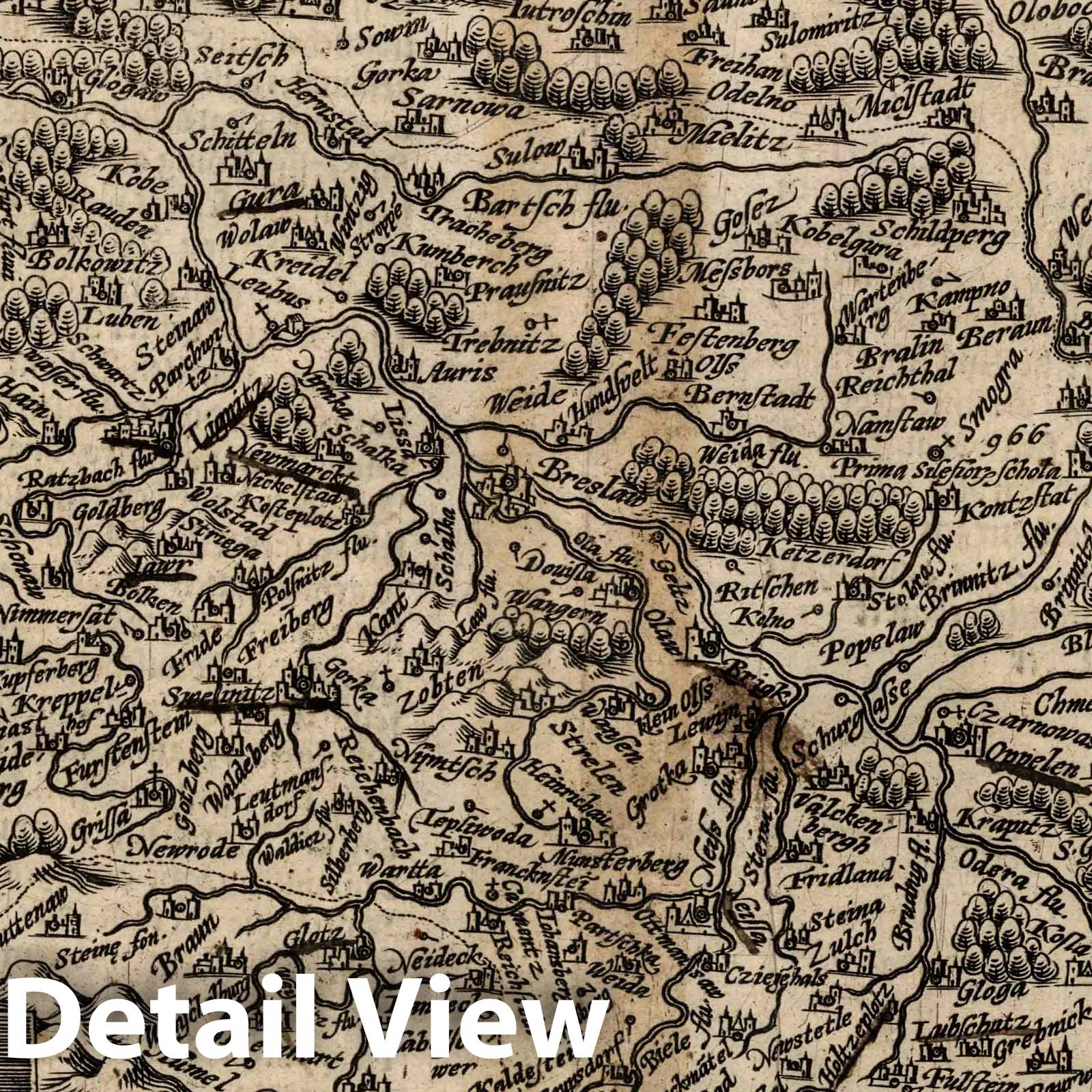 Silesia, 1600 - Historical Map Print from Geographisch Handtbuch