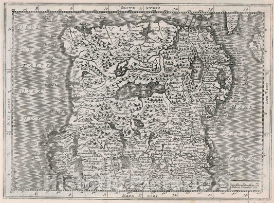 Historic Map : Ireland,Irlandiae Regnum 1636 v1 , Vintage Wall Art