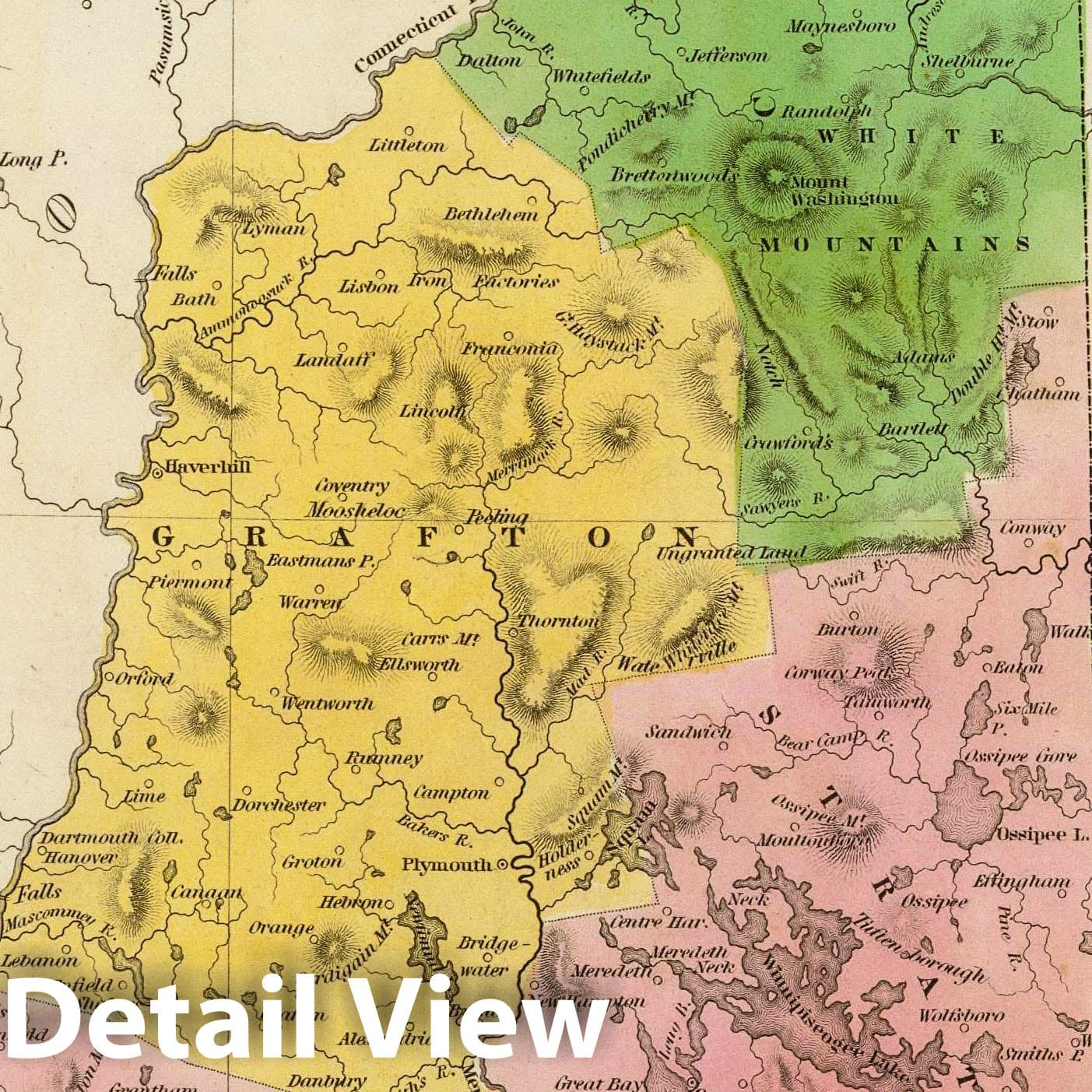 New Hampshire 1841 Historical Map Print - Goodrich's General Atlas