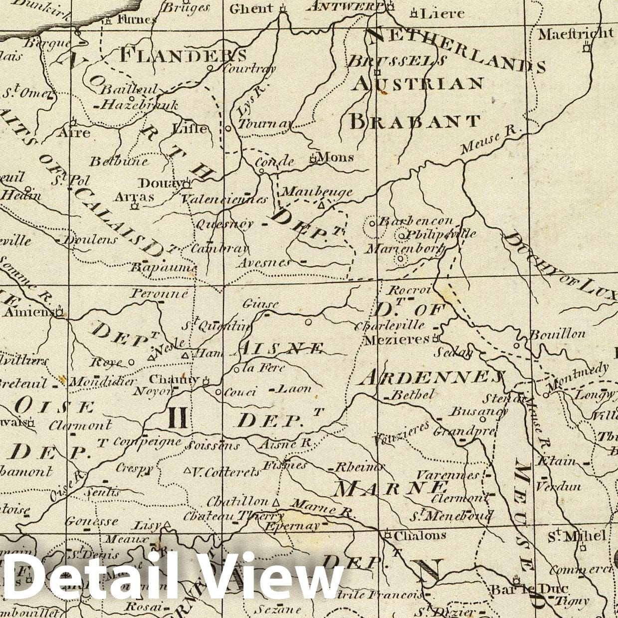 France - Departments, 1796 - Historical Map Print