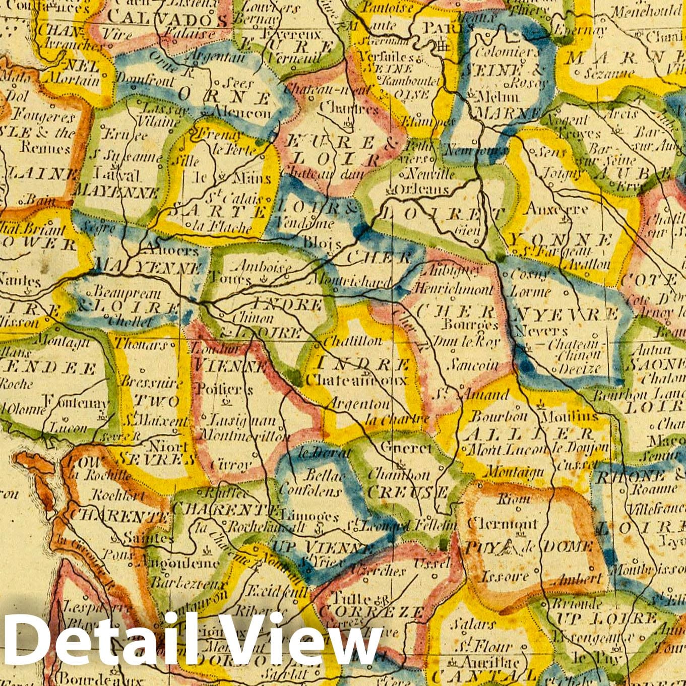France, 1821 - Historical Map Print