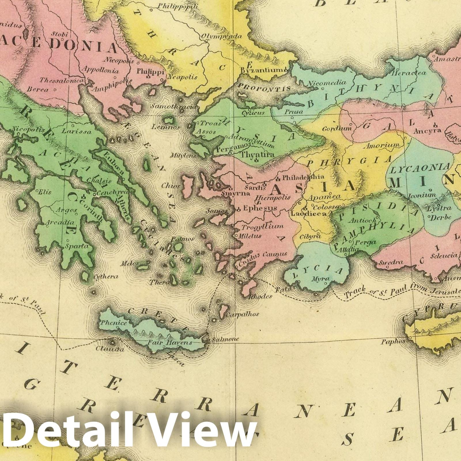 Countries Traveled by the Apostles, 1826 - Historical Map Print