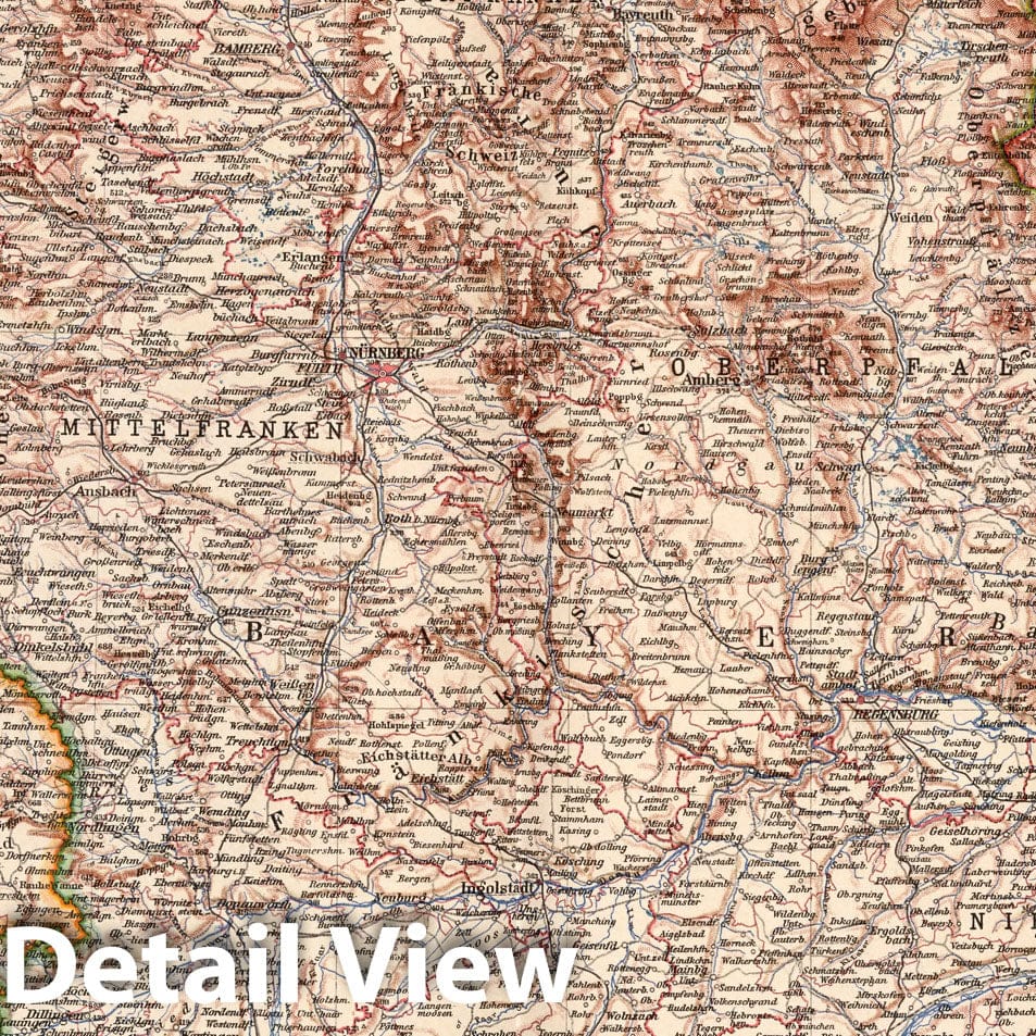 Bavaria, 1925 - Historical Map Print from Stieler's Atlas