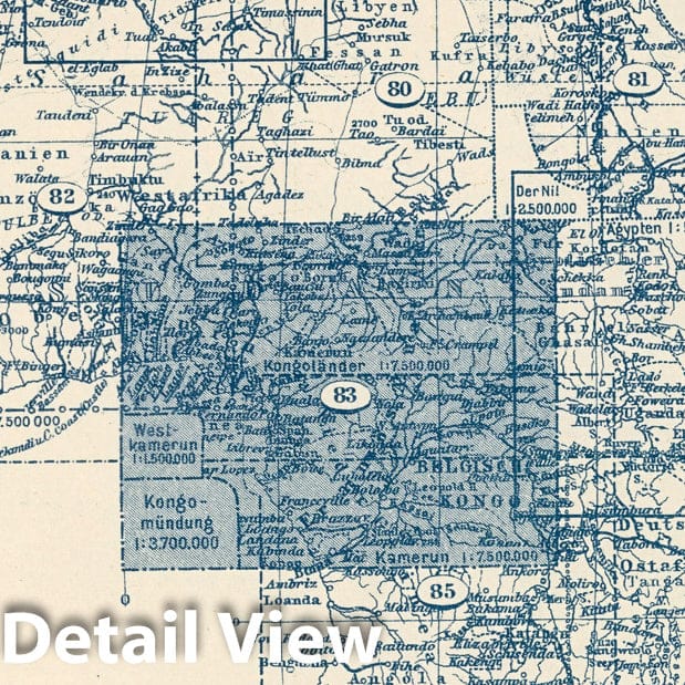 Guinea, 1925 - Historical Map Print from Stieler's Atlas