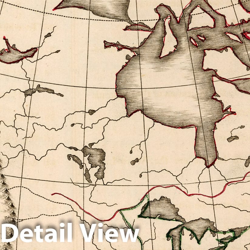 North America, 1815 - Historical Topographic Map Print
